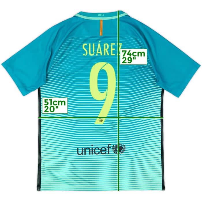 2016-17 Barcelona Third Shirt Suarez #9 - 9/10 - (M)