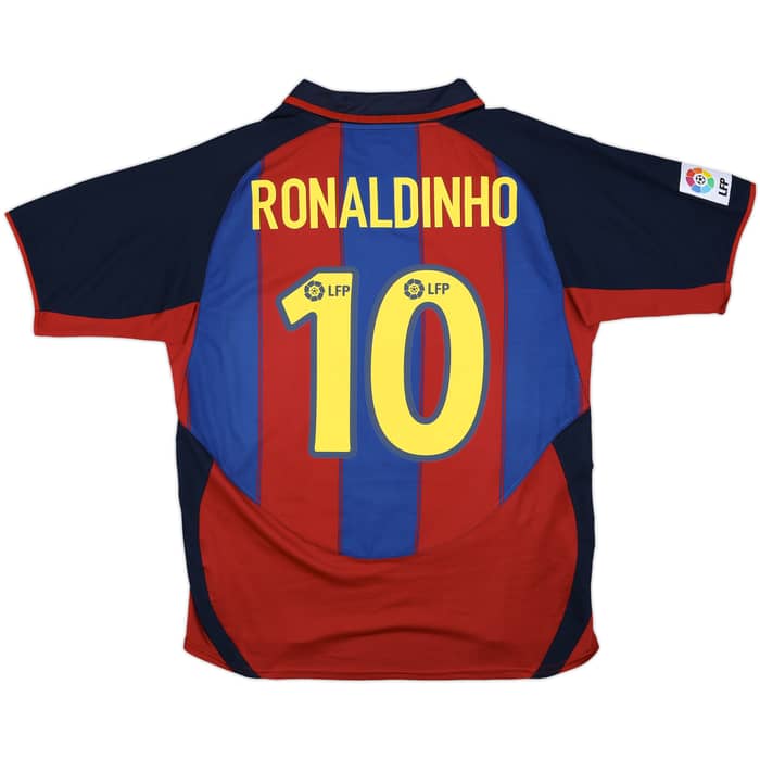2003-04 Barcelona Home Shirt Ronaldinho #10 - 6/10 - (M)
