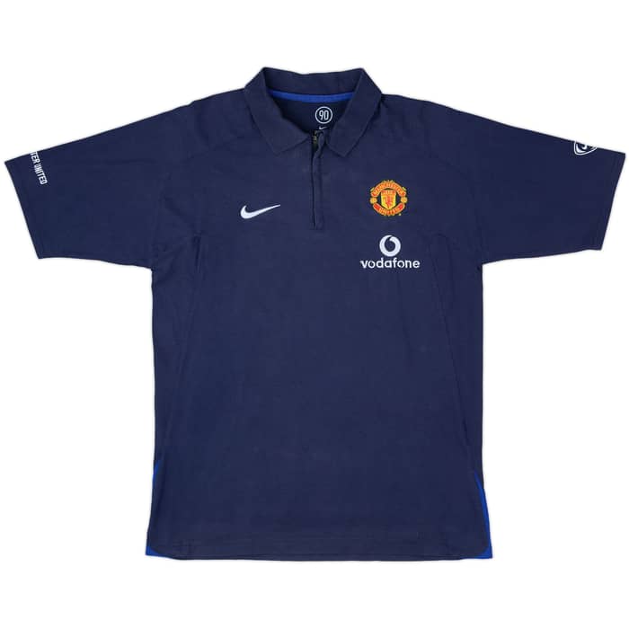 2005-06 Manchester United Nike 1/4 Zip Polo Shirt - 8/10 - (M)