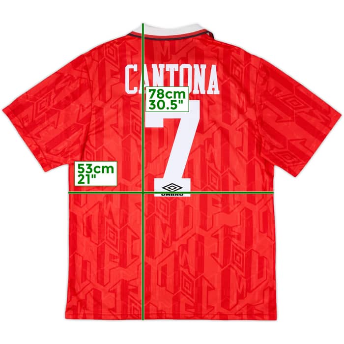 1992-94 Manchester United Home Shirt Cantona #7 - 8/10 - (L)
