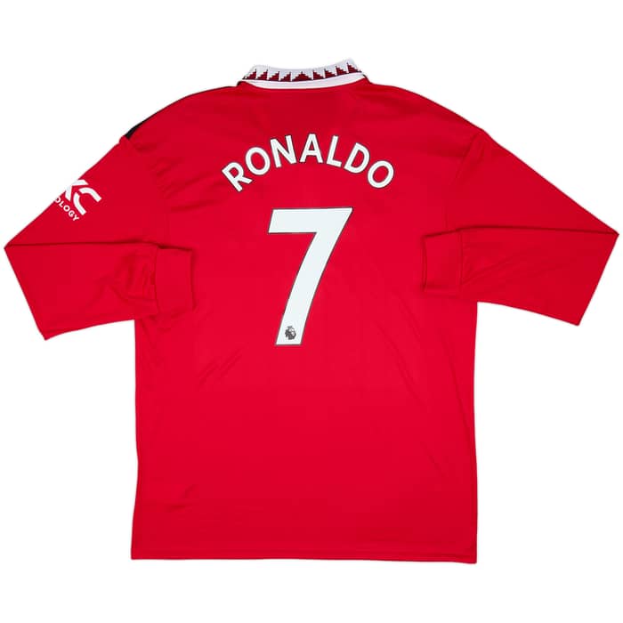 2022-23 Manchester United Home L/S Shirt Ronaldo #7 - 9/10 - (XL)