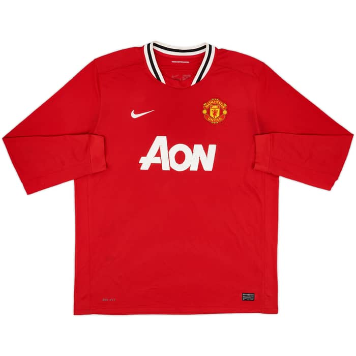 2011-12 Manchester United Home L/S Shirt - 5/10 - (XXL)