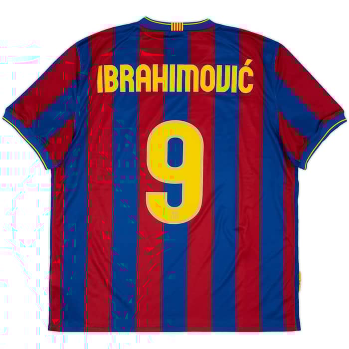 2009-10 Barcelona Home Shirt Ibrahimovic #9 - 10/10 - (XL)