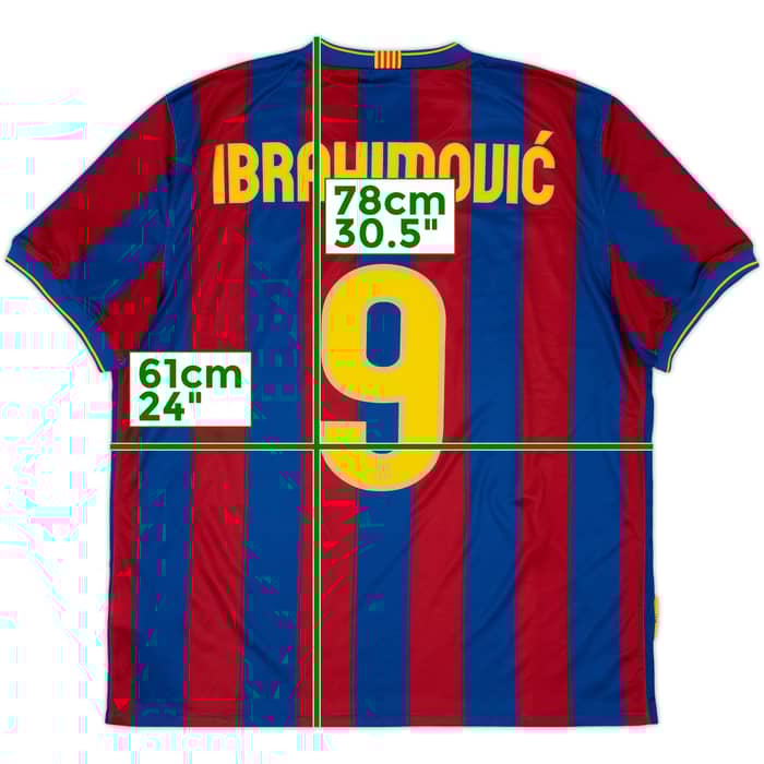 2009-10 Barcelona Home Shirt Ibrahimovic #9 - 10/10 - (XL)