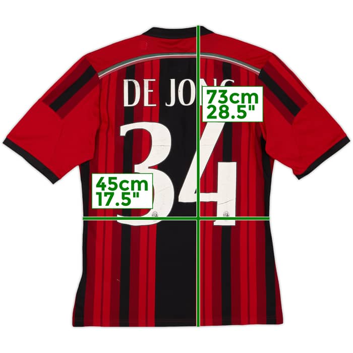 2014-15 AC Milan Home Shirt De Jong #34 - 5/10 - (S)