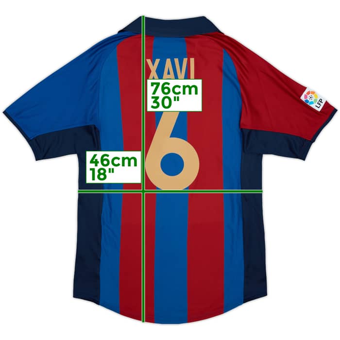 2001-02 Barcelona Home Shirt Xavi #6 - 8/10 - (S)