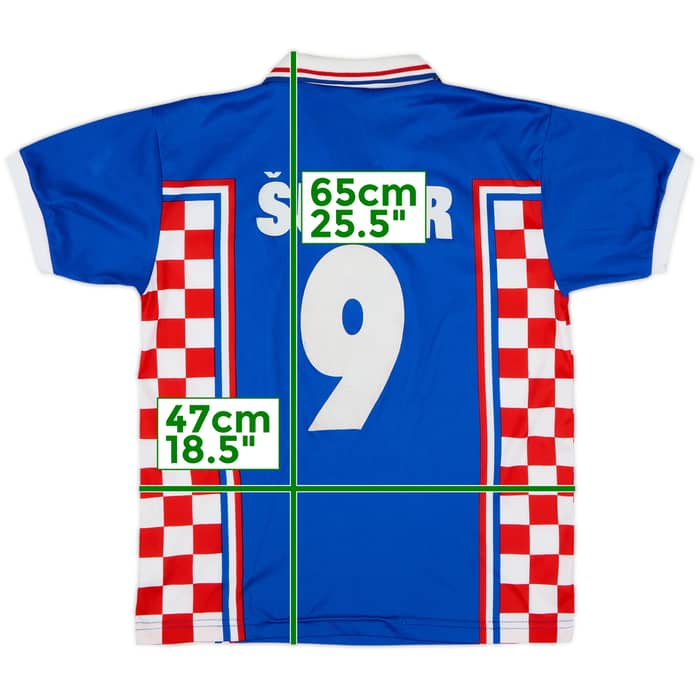 1998-01 Croatia Away Shirt Suker #9 - 8/10 - (L.Boys)
