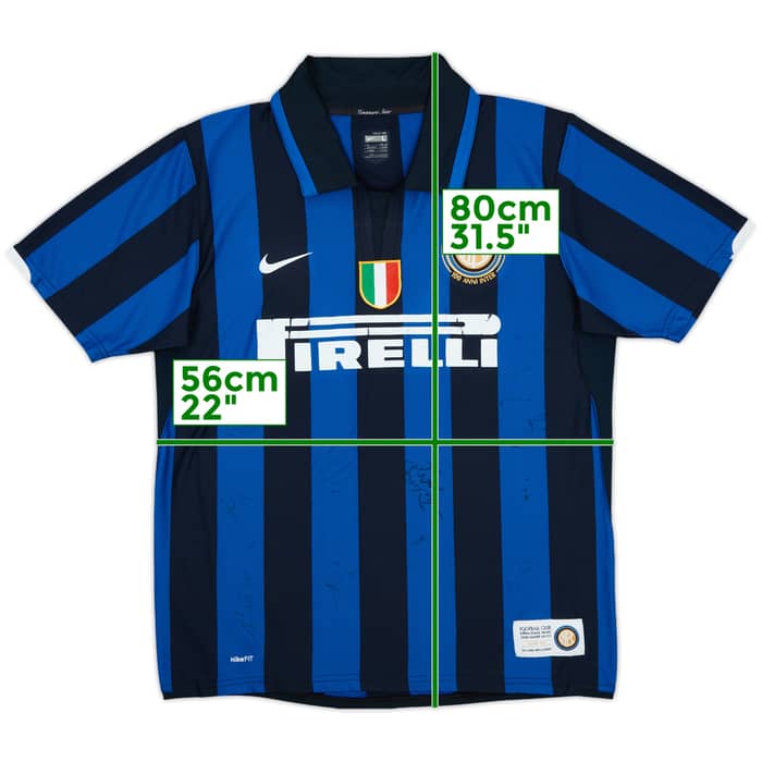 2007-08 Inter Milan Signed Centenary Home Shirt - 6/10 - (L)