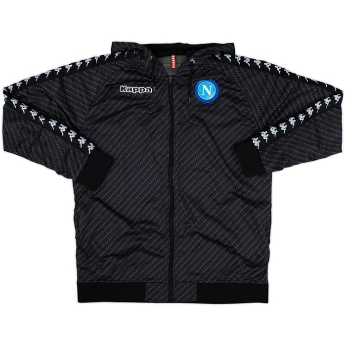 2017-18 Napoli Kappa Zipped Hooded Sweat Top - 9/10 - (M)