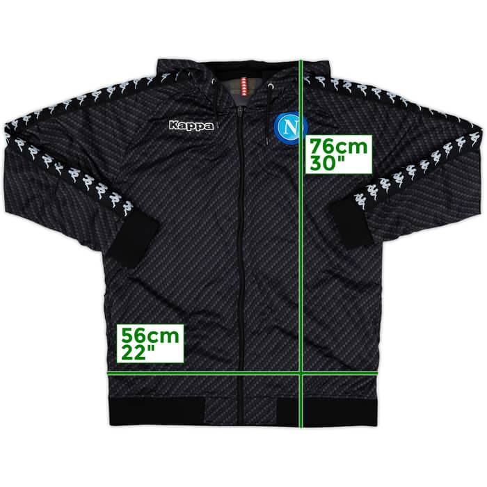 2017-18 Napoli Kappa Zipped Hooded Sweat Top - 9/10 - (M)