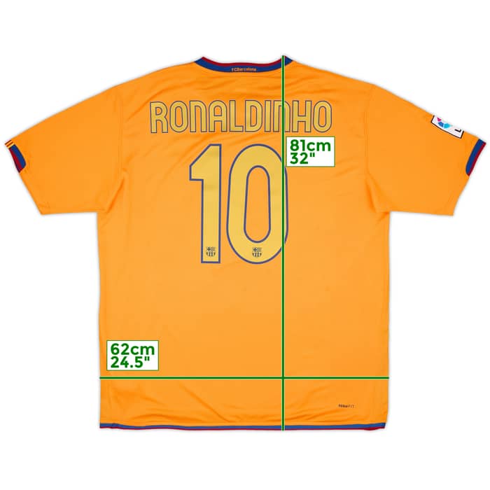2006-08 Barcelona Away Shirt Ronaldinho #10 - 9/10 - (XL)