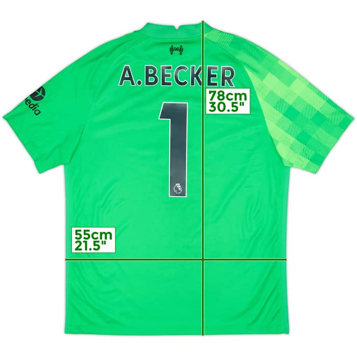 2021-22 Liverpool GK S/S Shirt A.Becker #1 - 9/10 - (L)