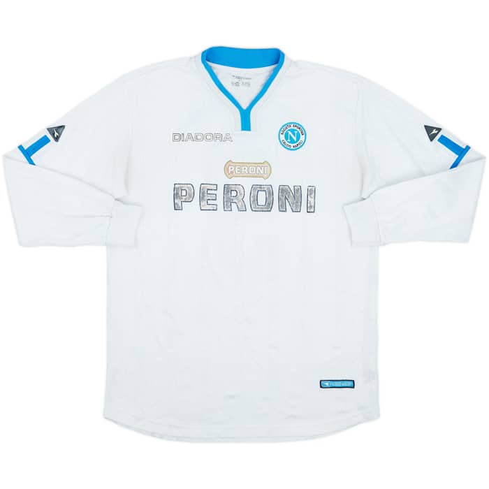 2001-02 Napoli Away L/S Shirt Stellone #9 - 4/10 - (XL)