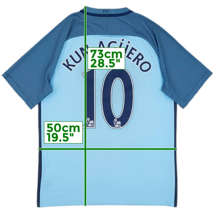 2016-17 Manchester City Home Shirt Kun Aguero #10 - 4/10 - (M)
