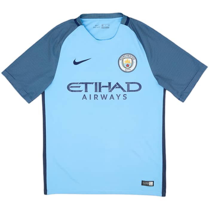 2016-17 Manchester City Home Shirt Kun Aguero #10 - 6/10 - (S)