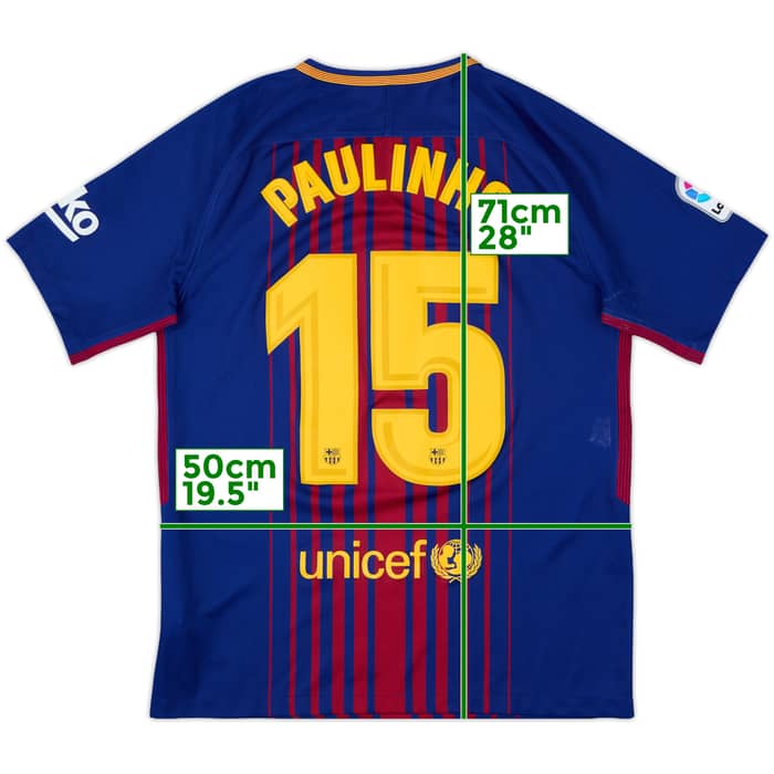 2017-18 Barcelona Home Shirt Paulinho #15 - 7/10 - (M)