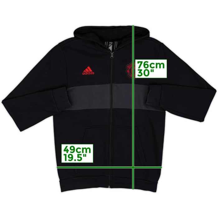 2018-19 Manchester United adidas Hooded Sweat Top - 7/10 - (M)