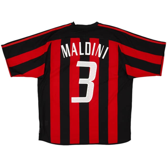 2003-04 AC Milan Home Shirt Maldini #3 - 6/10 - (L)