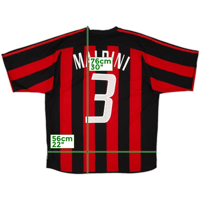 2003-04 AC Milan Home Shirt Maldini #3 - 6/10 - (L)