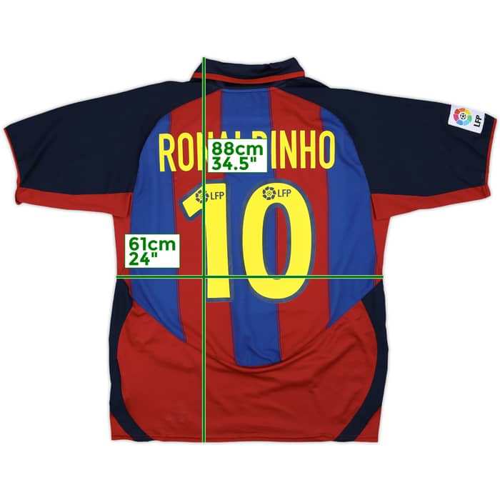 2003-04 Barcelona Home Shirt Ronaldinho #10 - 10/10 - (L)