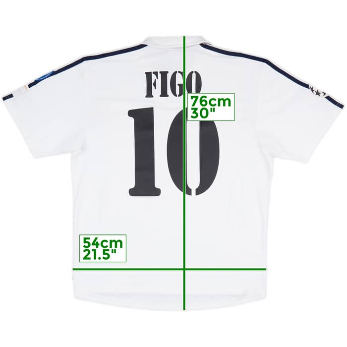 2001 Real Madrid CL Home Shirt Figo #10 - 8/10 - (M)