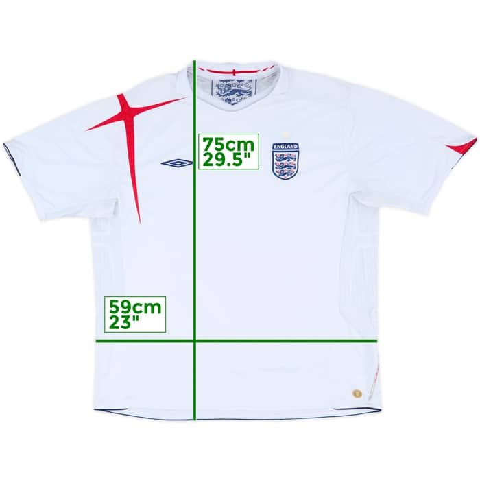 2005-07 England Home Shirt - 6/10 - (3XL)