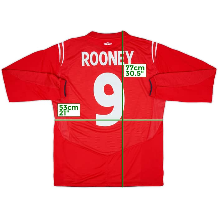 2004-06 England Away L/S Shirt Rooney #9 - 9/10 - (L)
