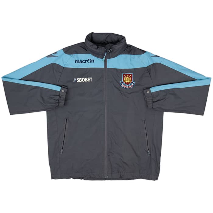 2012-13 West Ham Macron Hooded Rain Jacket - 9/10 - (S)