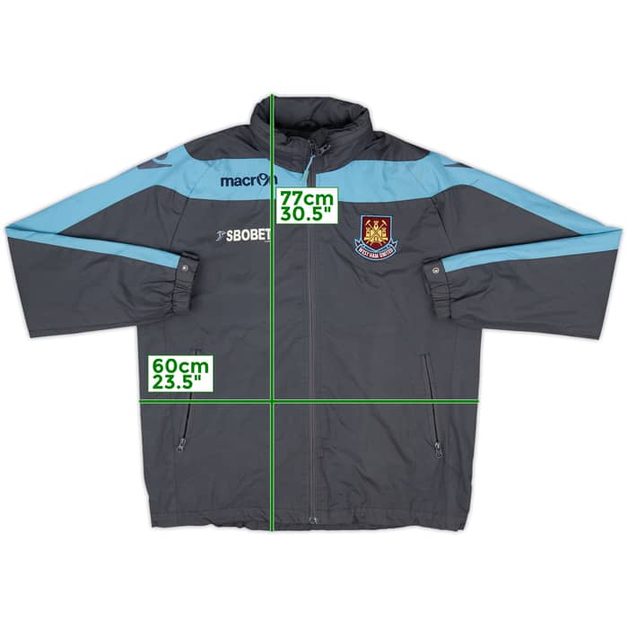 2012-13 West Ham Macron Hooded Rain Jacket - 9/10 - (S)
