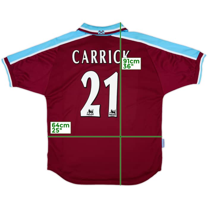 1999-01 West Ham Home Shirt Carrick #21 - 8/10 - (XXL)