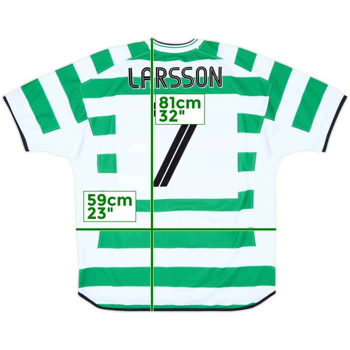 2001-03 Celtic Home Shirt Larsson #7 - 10/10 - (XL)