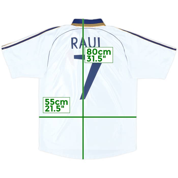 1998-00 Real Madrid Home Shirt Raul #7 - 9/10 - (L)