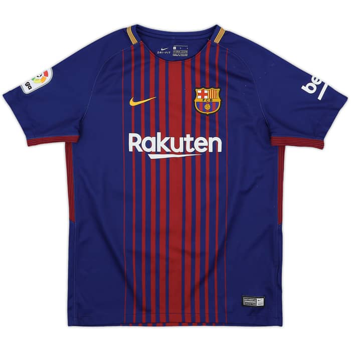 2017-18 Barcelona Home Shirt Coutinho #14 - 7/10 - (L.Boys)