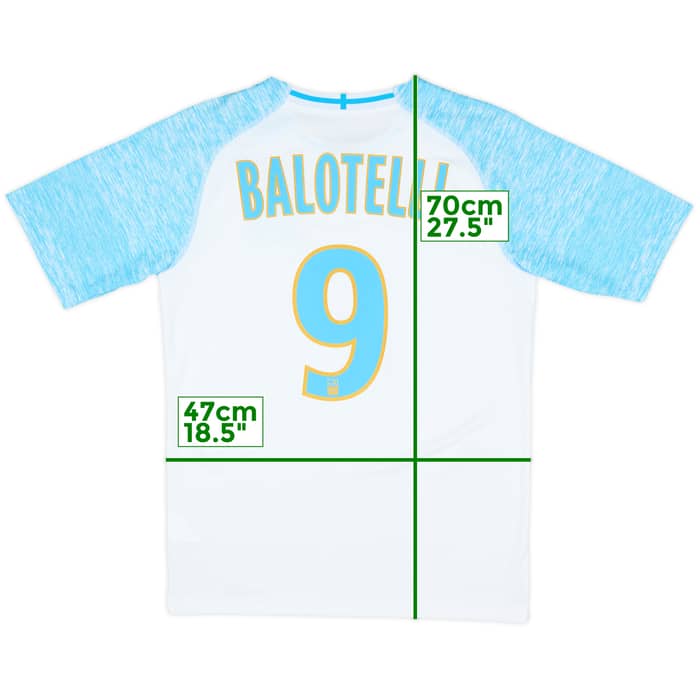 2018-19 Olympique Marseille Home Shirt Balotelli #9 - 10/10 - (S)