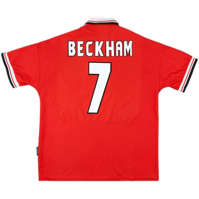 1998-00 Manchester United Home Shirt Beckham #7 - 6/10 - (XL)