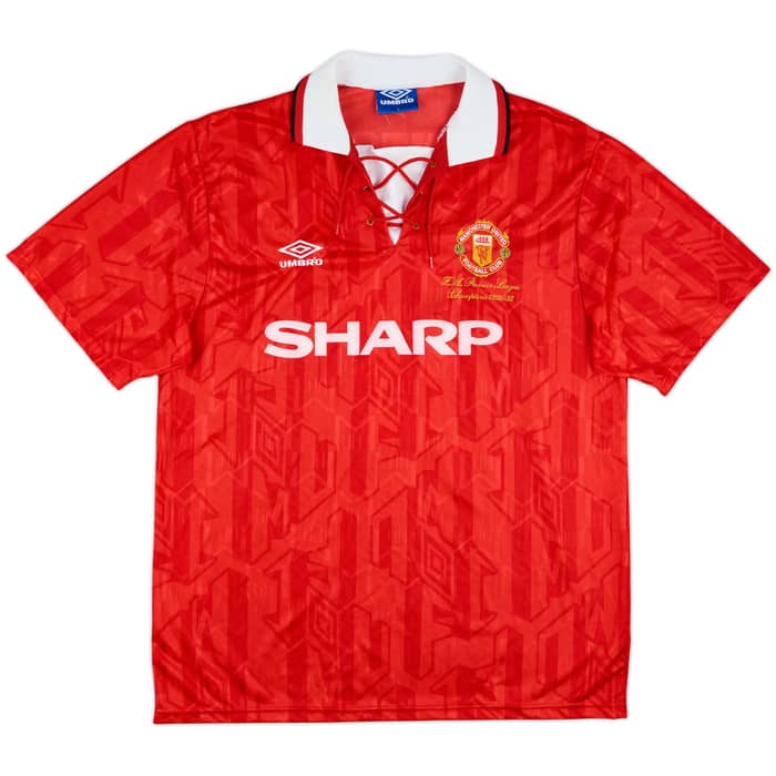 1992-94 Manchester United 'Champions' Home Shirt Cantona #7 - 8/10 - (L)
