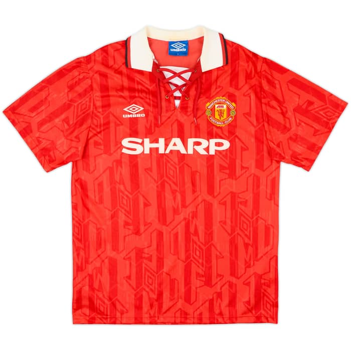 1992-94 Manchester United Home Shirt Cantona #7 - 8/10 - (L)