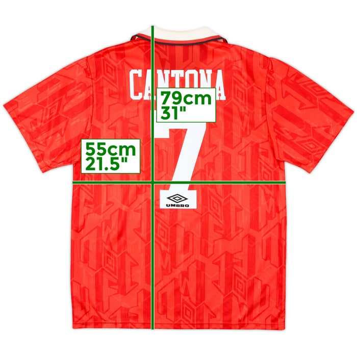 1992-94 Manchester United Home Shirt Cantona #7 - 8/10 - (L)