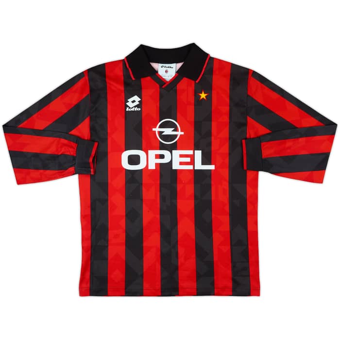 1994-95 AC Milan Home L/S Shirt - 7/10 - (L)