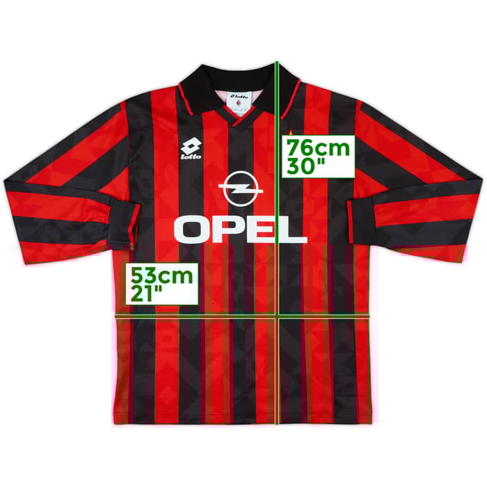 1994-95 AC Milan Home L/S Shirt - 7/10 - (L)