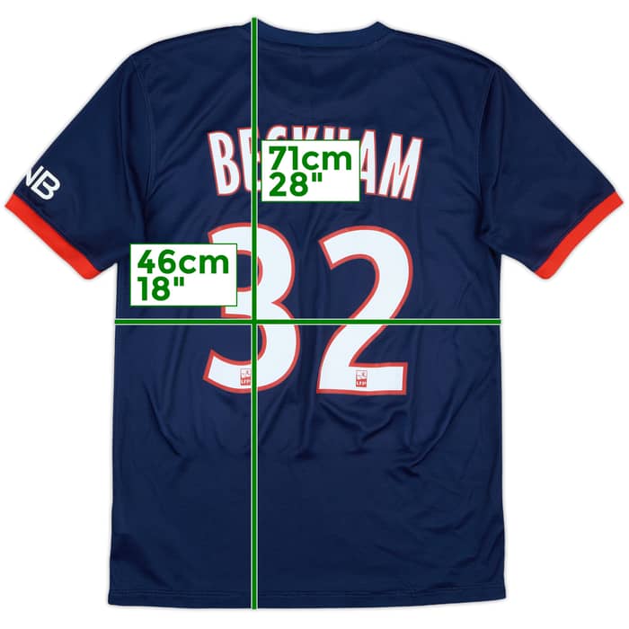 2013-14 Paris Saint-Germain Home Shirt Beckham #23 - 7/10 - (S)
