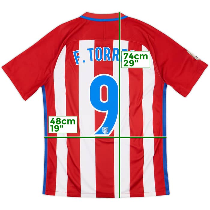2016-17 Atletico Madrid Home Shirt F.Torres #9 - 8/10 - (M)