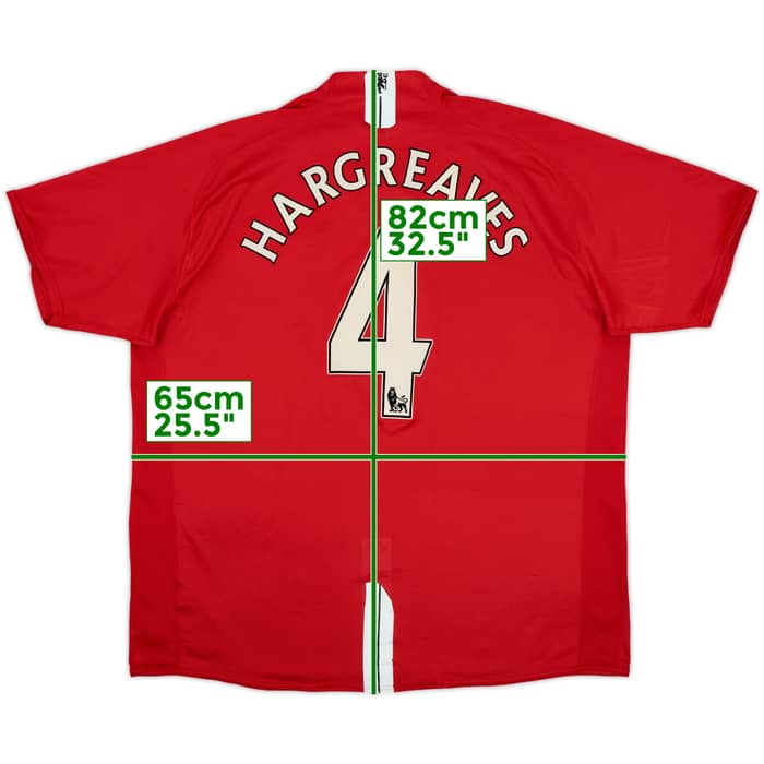 2007-09 Manchester United Home Shirt Hargreaves #4 - 5/10 - (3XL)