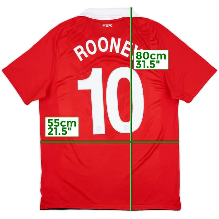 2010-11 Manchester United Home Shirt Rooney #10 - 7/10 - (L)