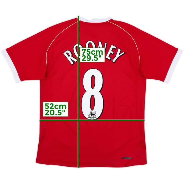 2006-07 Manchester United Home Shirt Rooney #8 - 10/10 - (M)