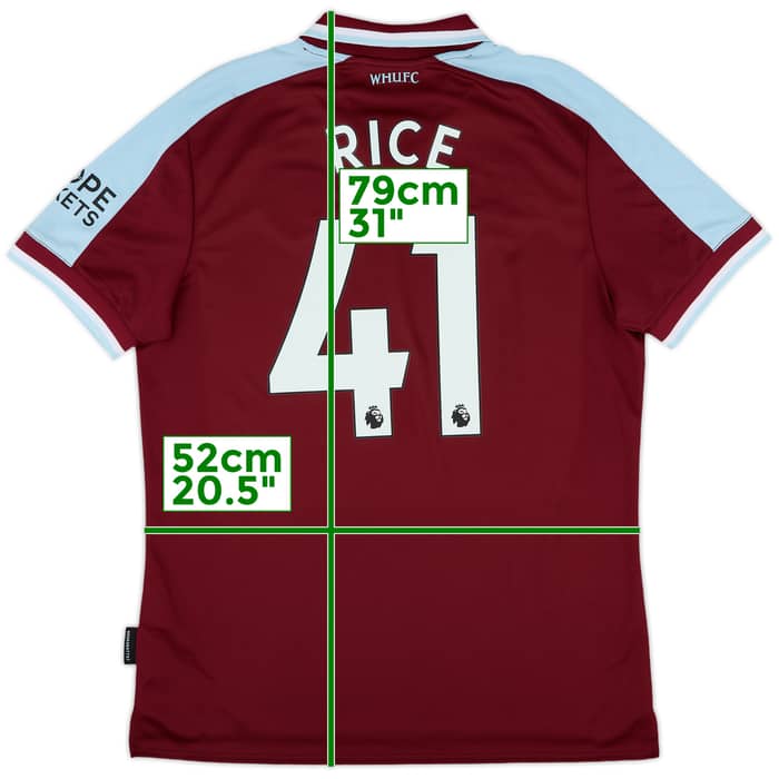 2021-22 West Ham Home Shirt Rice #41 - 8/10 - (L)