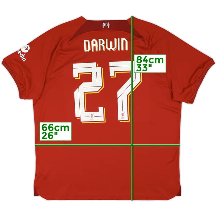 2022-23 Liverpool Home Shirt Darwin #27 - 8/10 - (XXL)
