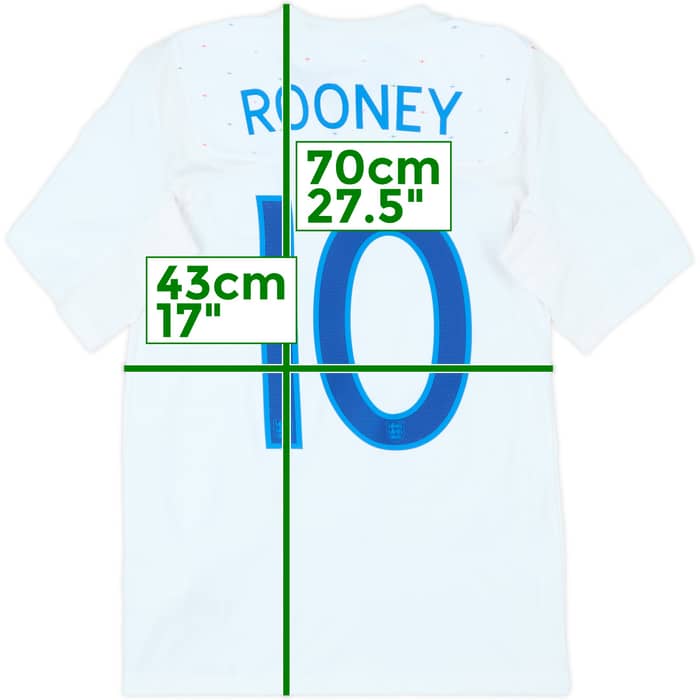 2010-11 England Home Shirt Rooney #10 - 8/10 - (XS)