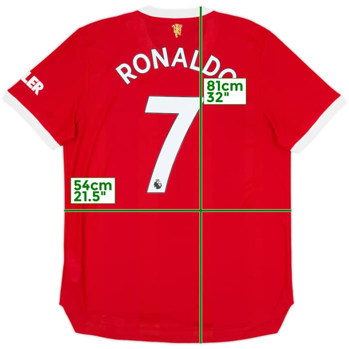 2021-22 Manchester United Authentic Home Shirt Ronaldo #7 - 9/10 - (L)