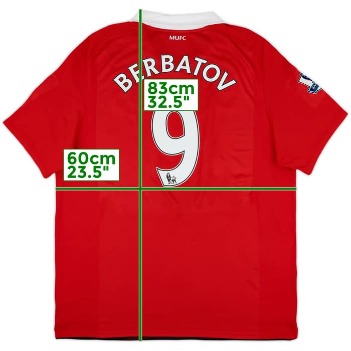 2010-11 Manchester United Home Shirt Berbatov #9 - 9/10 - (XL)